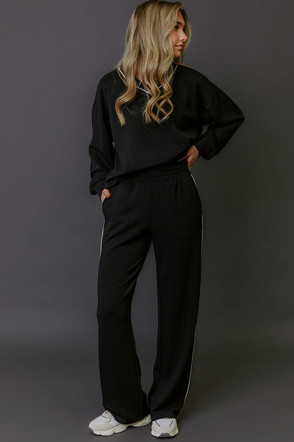 Elite Comfort High Waist Scuba Straight Leg Pants in Black Image - 2