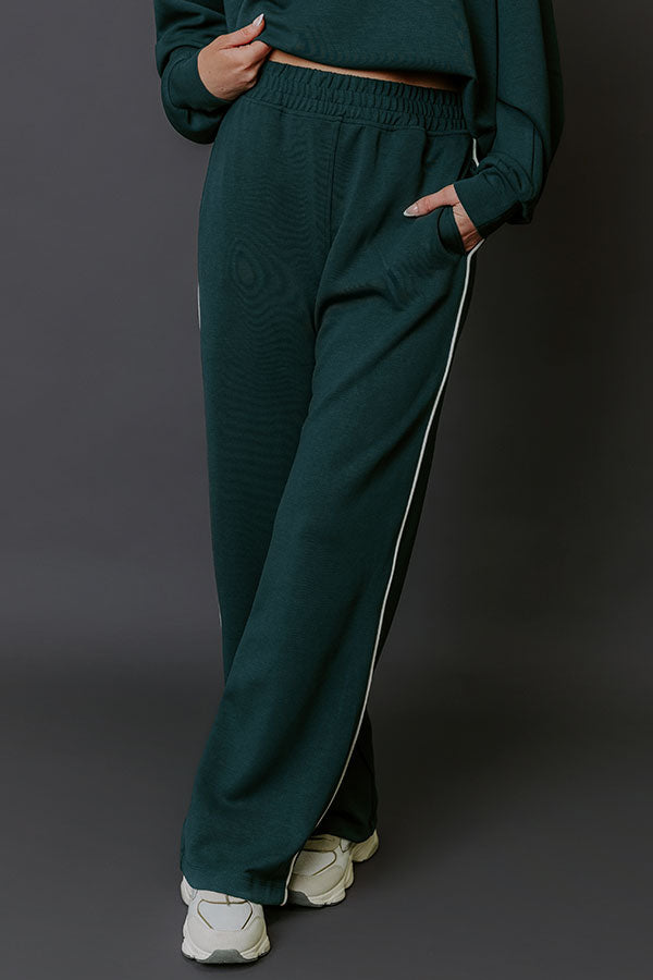 Elite Comfort High Waist Scuba Straight Leg Pants in Forest Image - 3