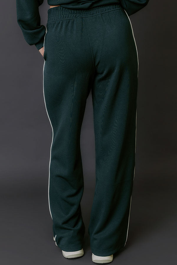 Elite Comfort High Waist Scuba Straight Leg Pants in Forest Image - 5