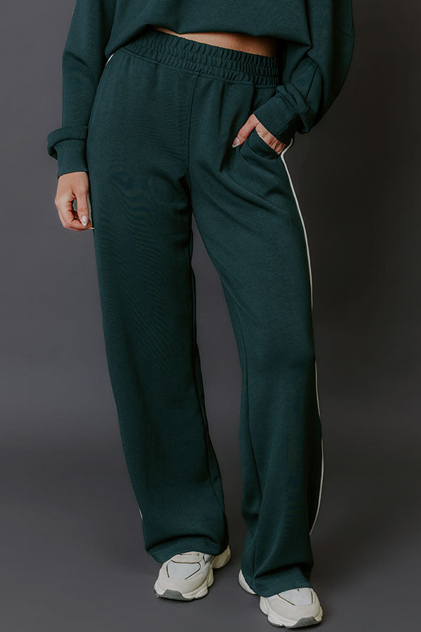 Elite Comfort High Waist Scuba Straight Leg Pants in Forest Image - 2