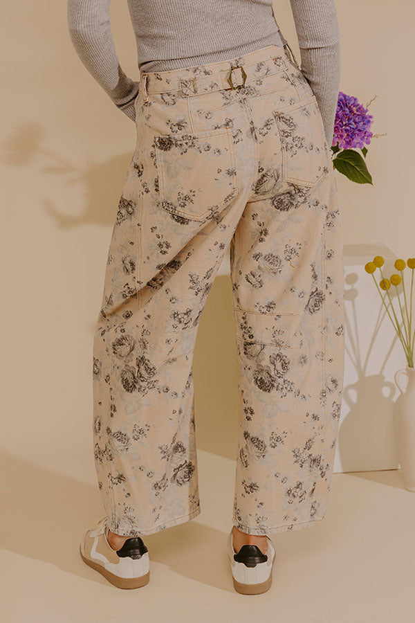 The Blossom Floral High Waist Barrel Leg Pants Image - 5