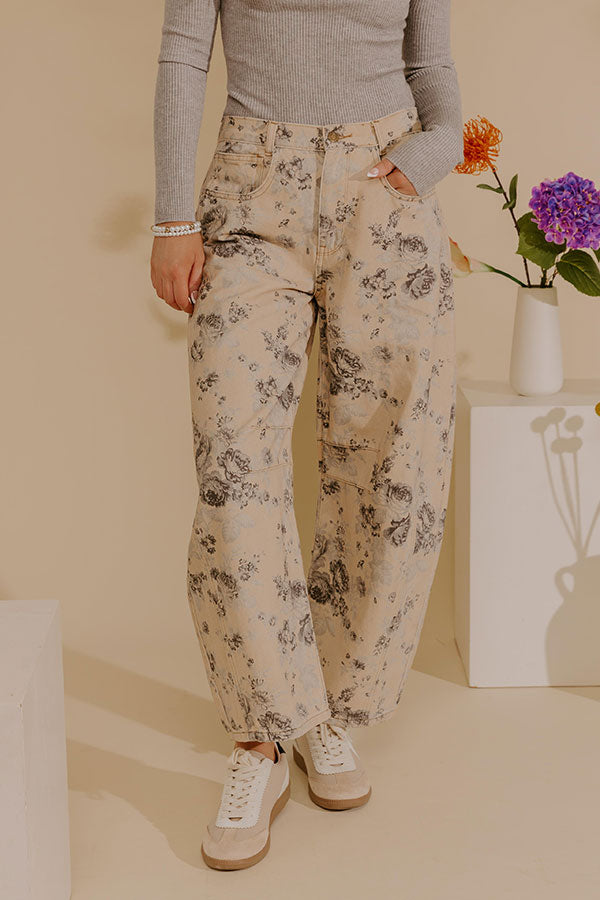 The Blossom Floral High Waist Barrel Leg Pants Image - 3