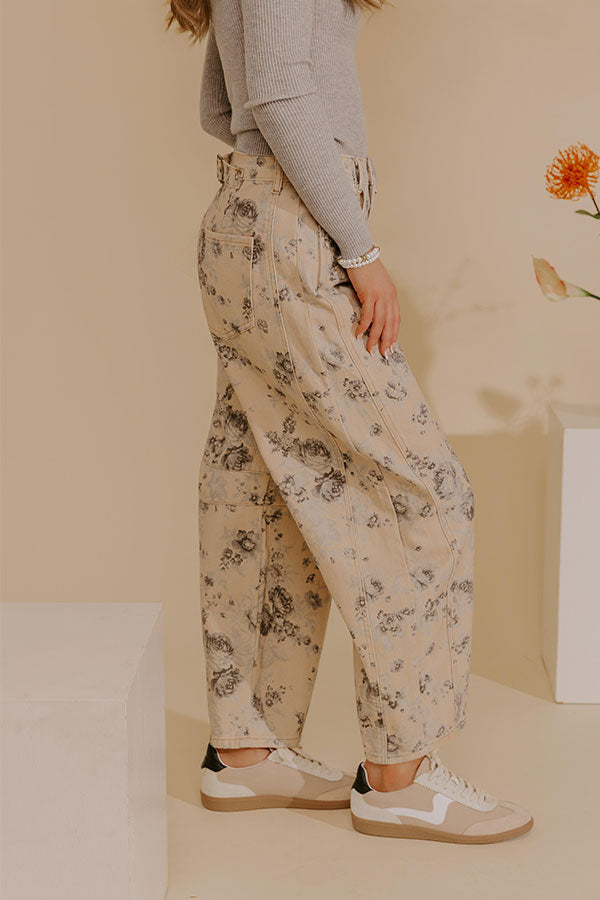 The Blossom Floral High Waist Barrel Leg Pants Image - 4