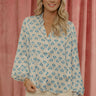Midtown Chic Satin Button Up Top in Sky Blue Image - 1