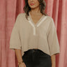 Effortless Ease Knit Top in Oatmeal Image - 1