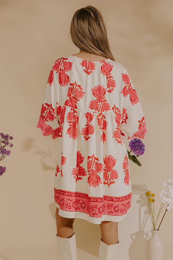 Petal Coast Floral Mini Dress in Pink Image - 4