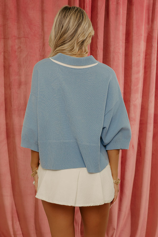 Effortless Ease Knit Top in Airy Blue Image - 3