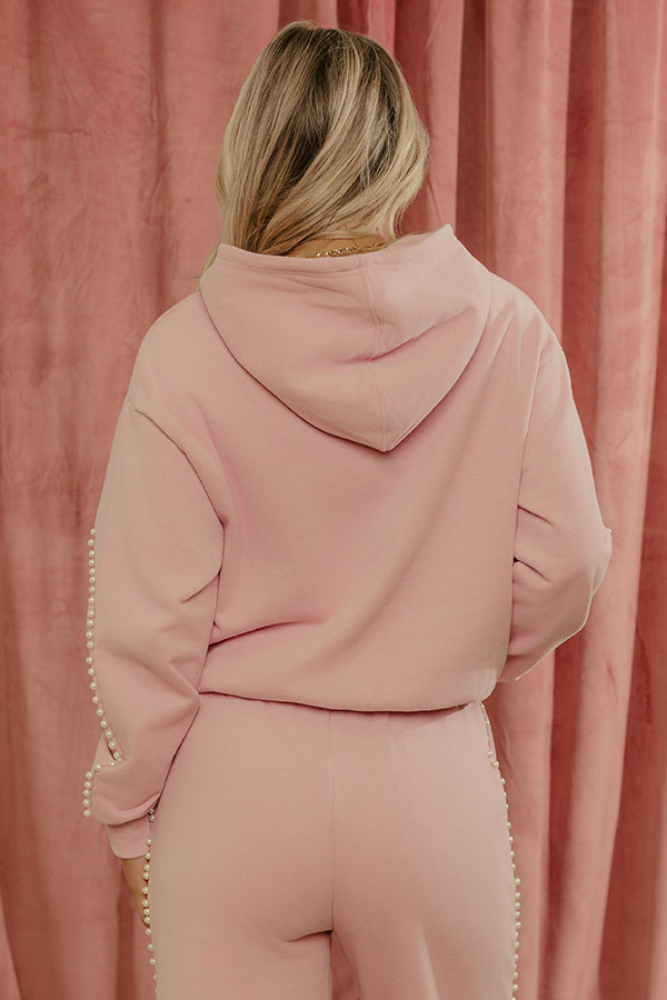 Luxe Lifestyle Pearl Embellished Hoodie Image - 4