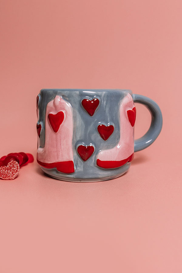 Cowboy Boots and Hearts Ceramic Mug Image - 1