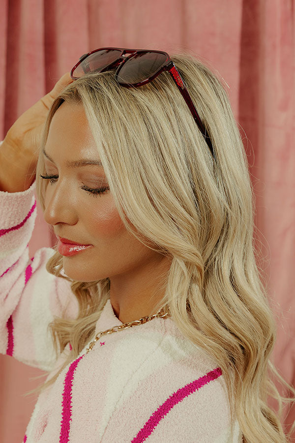 FREYRS Billie Aviator Sunglasses in Dark Cherry Image - 2