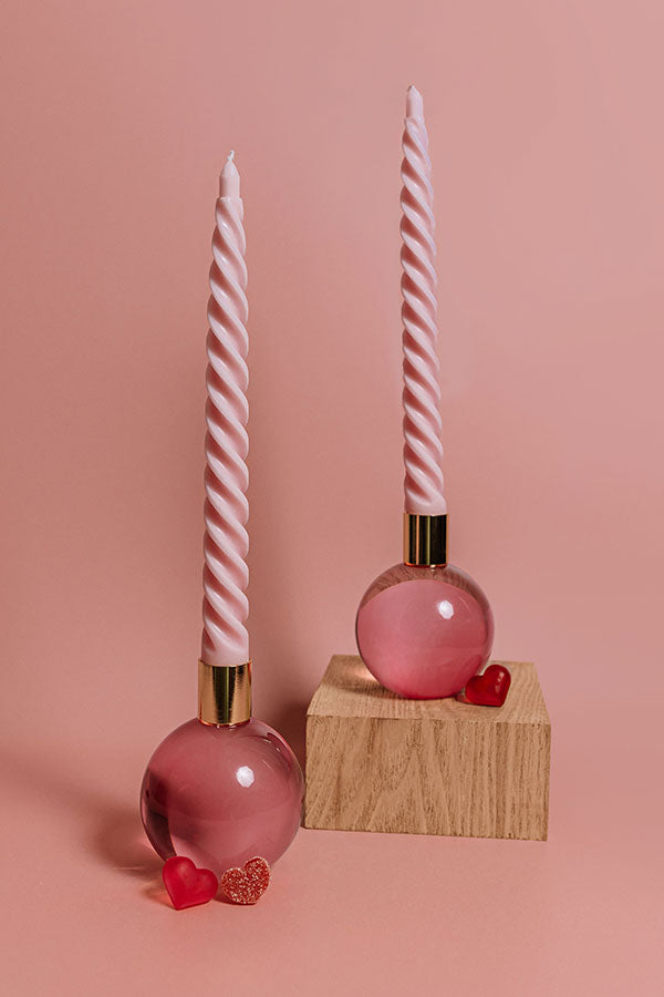 Paddywax Tapered Twisted Candle Set in Pink Image - 1