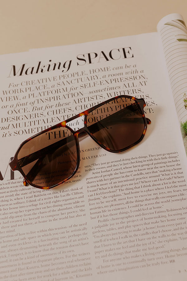 FREYRS Billie Aviator Sunglasses in Dark Tortoiseshell Image - 1