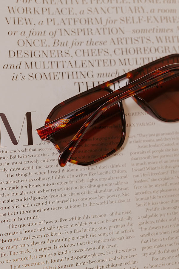 FREYRS Billie Aviator Sunglasses in Dark Tortoiseshell Image - 2