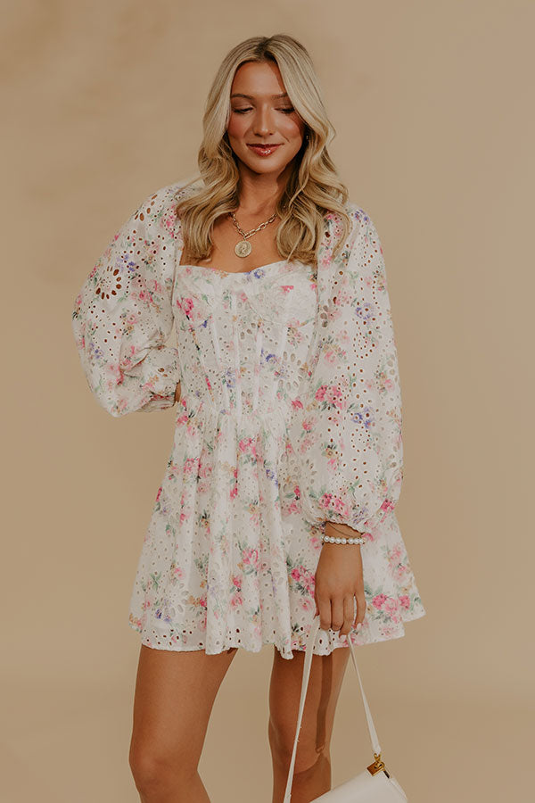 Amour in Bloom Floral Eyelet Mini Dress Image - 3