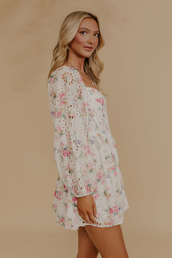 Amour in Bloom Floral Eyelet Mini Dress Image - 5