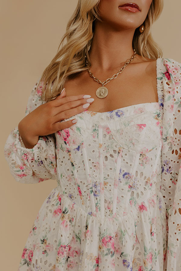 Amour in Bloom Floral Eyelet Mini Dress Image - 4