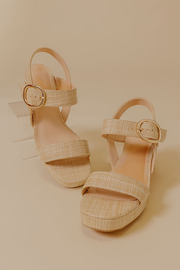 The Julia Raffia Woven Block Heel Image - 1