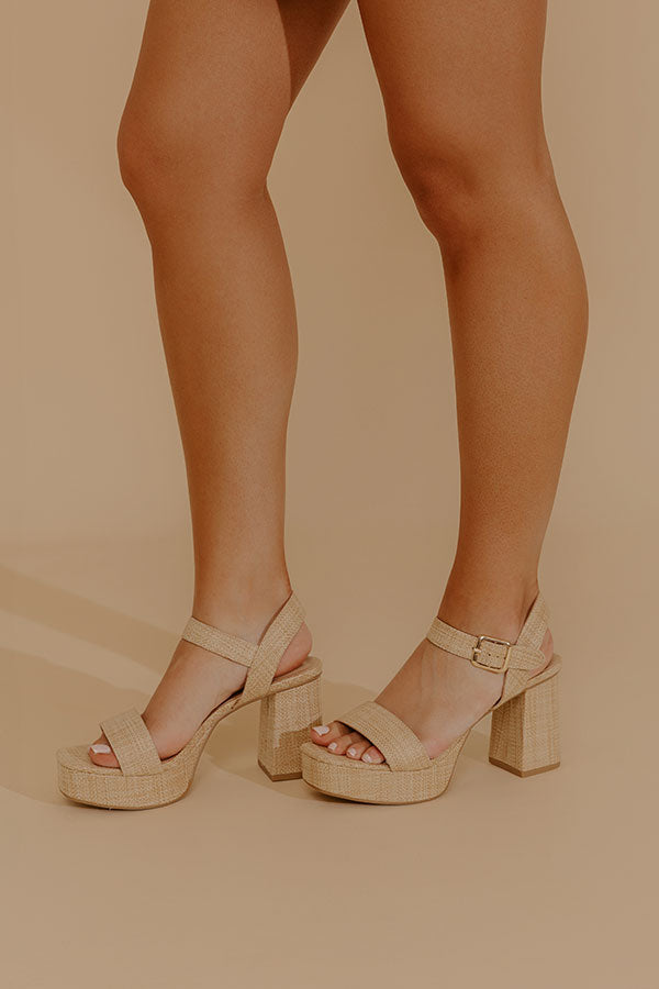 The Julia Raffia Woven Block Heel Image - 3