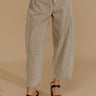 The London High Waist Checkered Barrel Leg Pants Image - 1