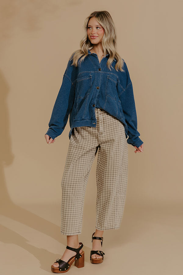 The London High Waist Checkered Barrel Leg Pants Image - 2