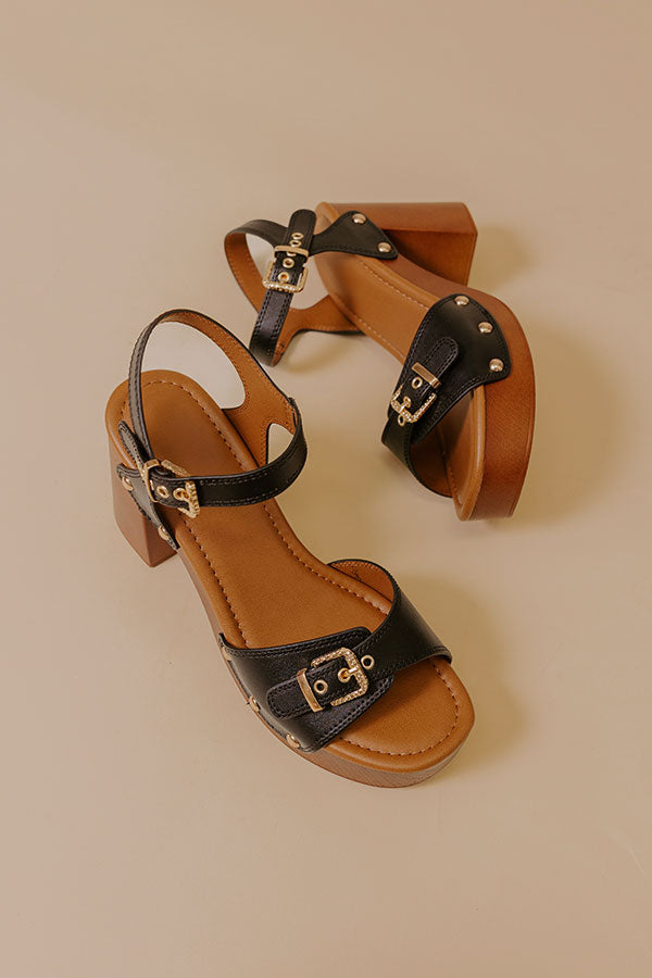 The Scarlett Faux Leather Heel in Black Image - 2