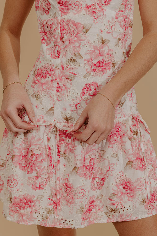 Sweet As Can Be Floral Eyelet Mini Dress Image - 4