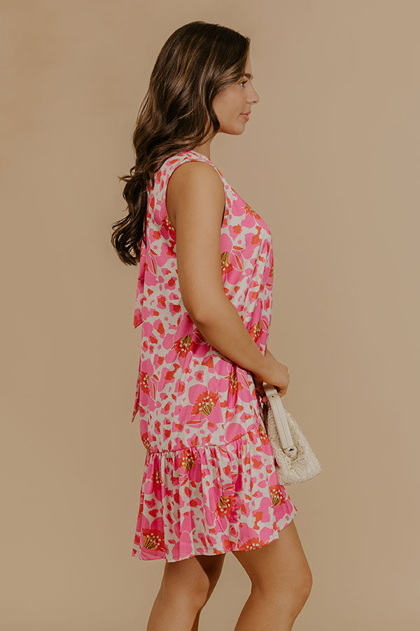 Evening Promise Floral Satin Mini Dress Image - 4