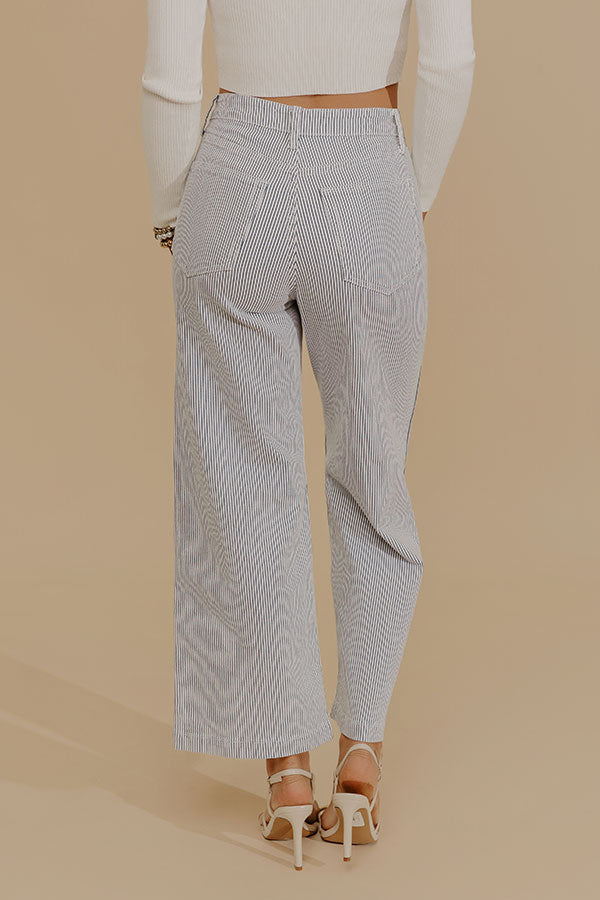 JUST USA Sailor High Waist Wide Leg Stripe Jean Image - 4