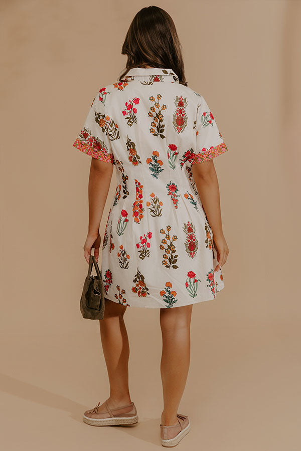 Petal Dream Button Down Mini Dress Image - 4