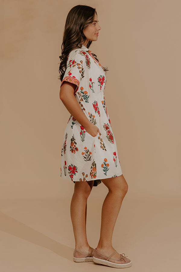 Petal Dream Button Down Mini Dress Image - 3