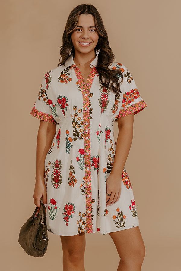 Petal Dream Button Down Mini Dress Image - 2