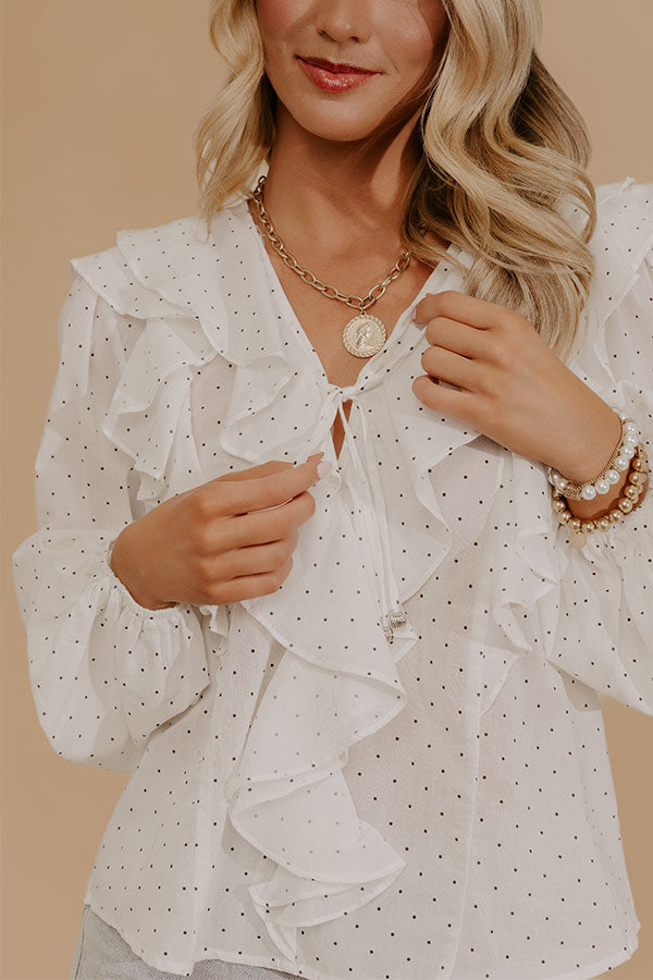 Spotted Around Town Ruffle Top Image - 4