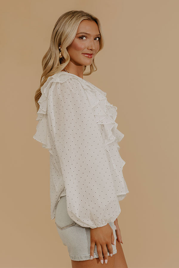 Spotted Around Town Ruffle Top Image - 5