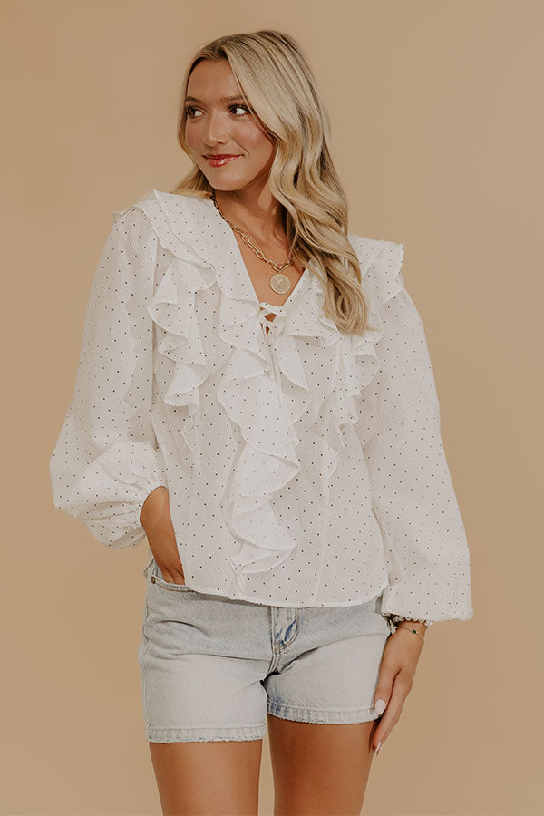 Spotted Around Town Ruffle Top Image - 3