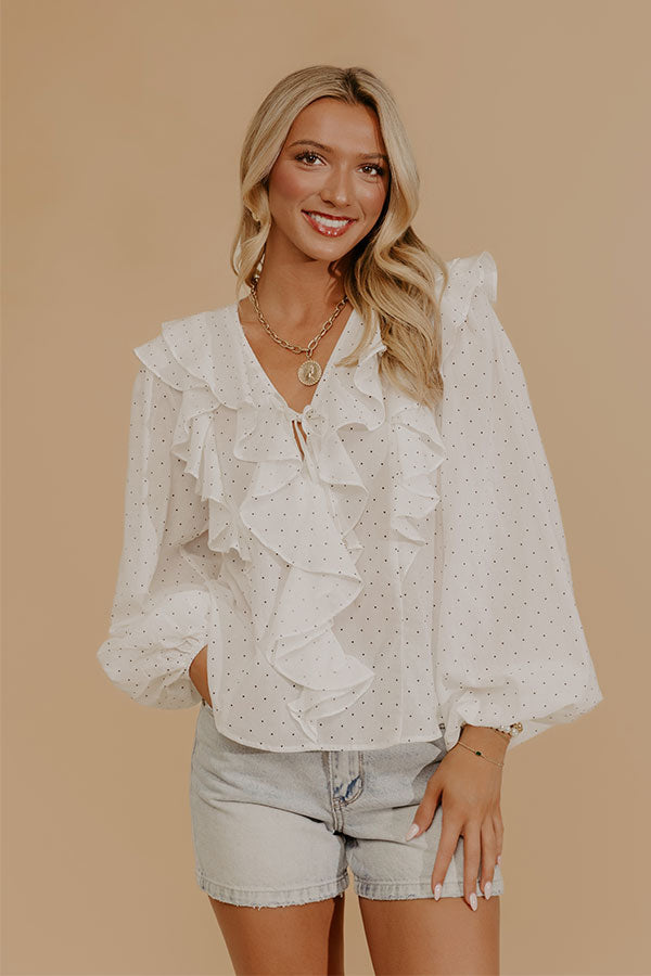 Spotted Around Town Ruffle Top Image - 1