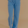 Weekend Wind-Down High Waist Waffle Knit Pants in Light Blue Image - 1