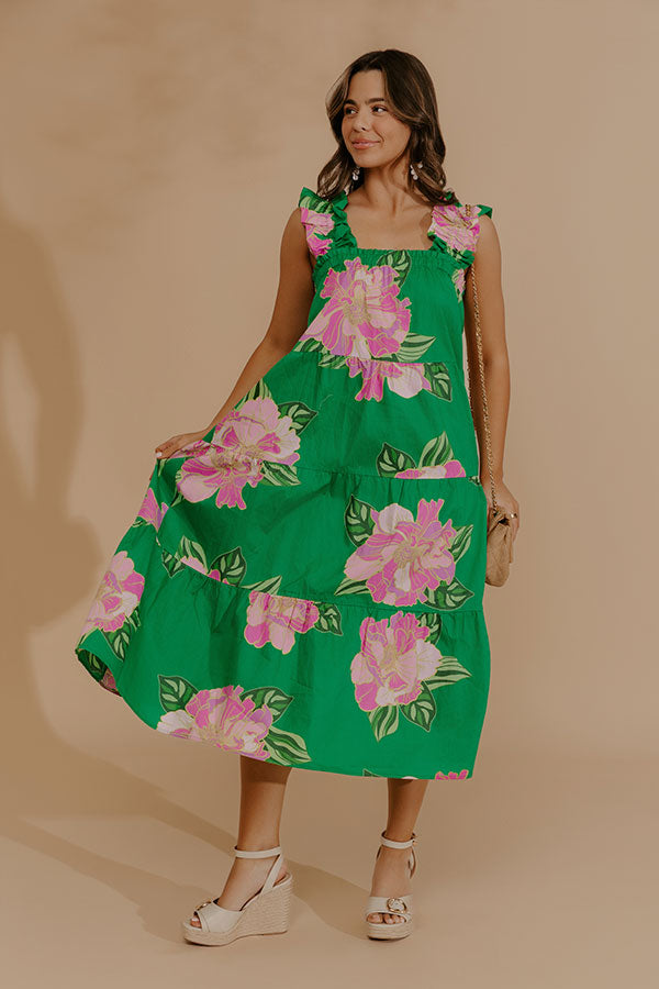 Sunset Suite Floral Midi Dress Image - 1