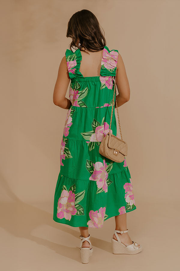 Sunset Suite Floral Midi Dress Image - 4