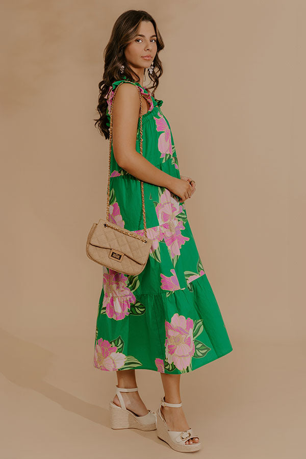 Sunset Suite Floral Midi Dress Image - 3