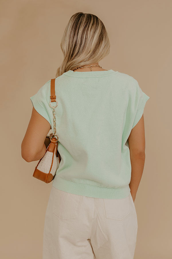 Spring Whisper Knit Top in Mint Image - 3