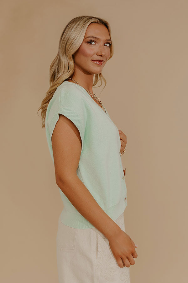 Spring Whisper Knit Top in Mint Image - 2