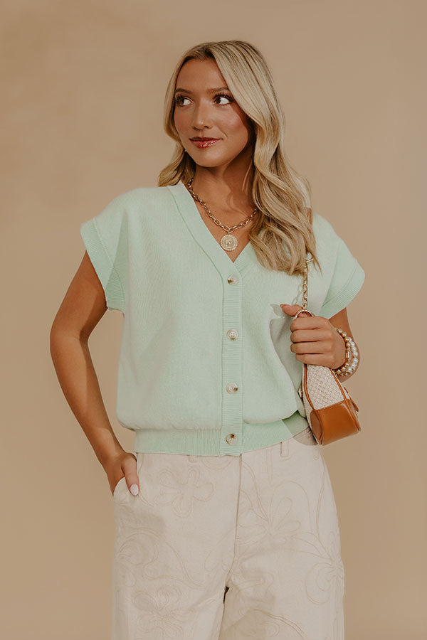 Spring Whisper Knit Top in Mint Image - 1