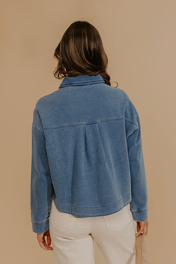 Block Street Chic Terry Knit Crop Button Up Top Image - 4