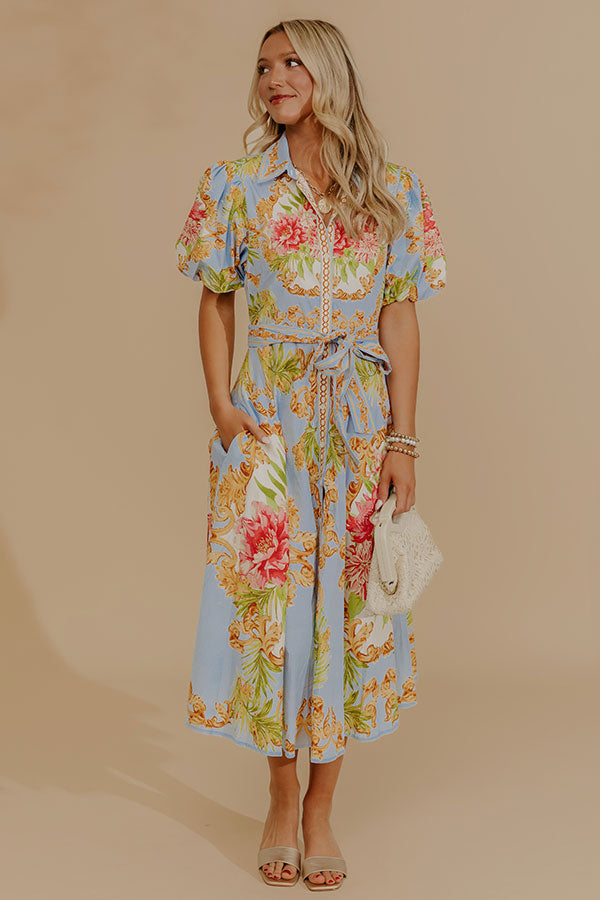 Garden Party Ready Floral Button Down Midi Dress Image - 3