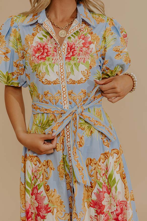 Garden Party Ready Floral Button Down Midi Dress Image - 2