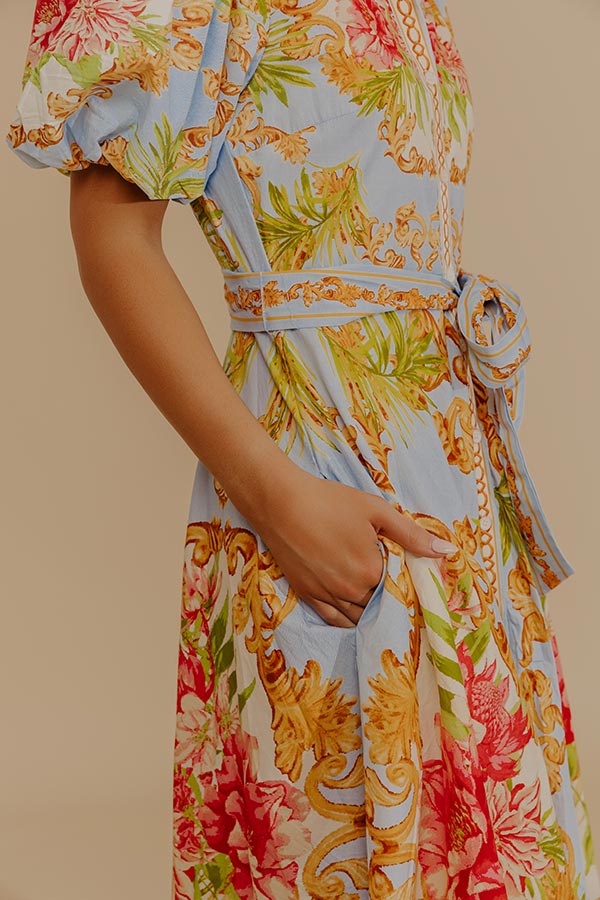 Garden Party Ready Floral Button Down Midi Dress Image - 5