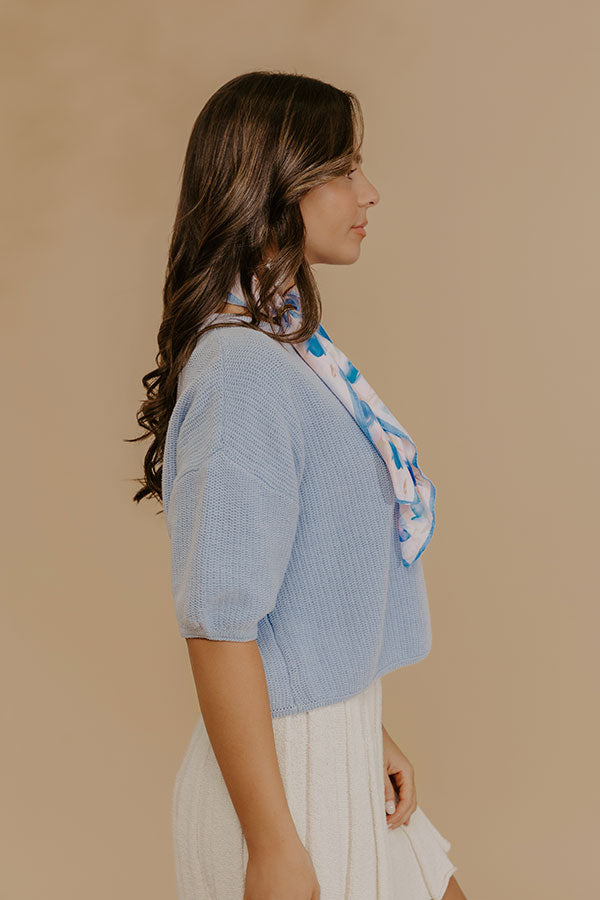 Uptown Muse Knit Sweater Top in Sky blue Image - 3
