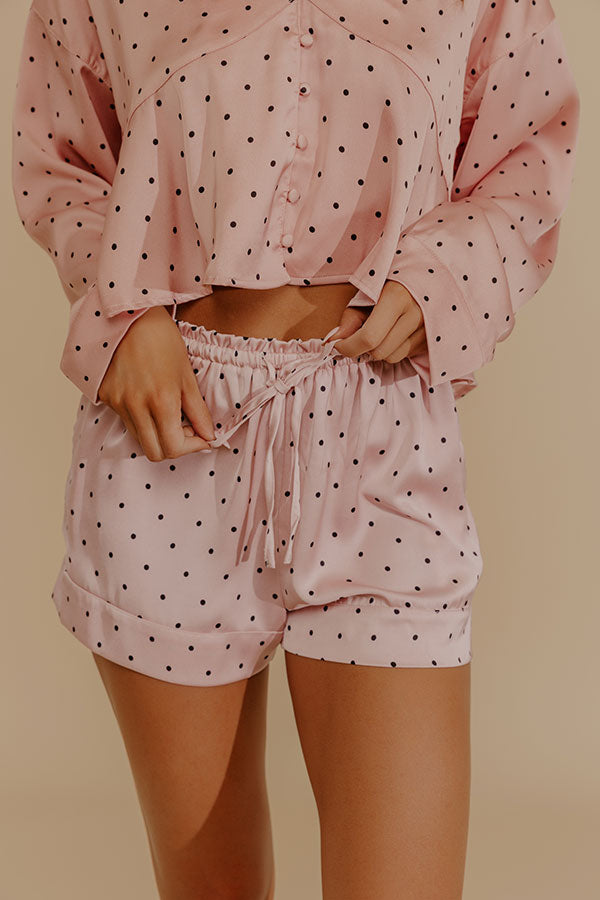 Wine And Unwind Midrise Satin Pajama Shorts Image - 1
