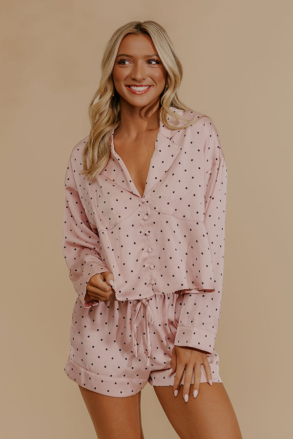 Wine And Unwind Satin Pajama Top Image - 1
