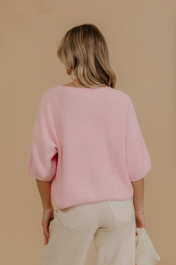 Uptown Muse Knit Sweater Top in Pink Image - 4